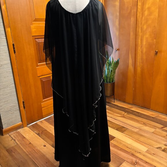 Vintage Lily Lynn Black Evening Dress Size 18 - Picture 3 of 6